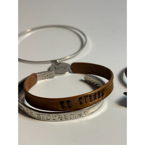 Y2K Bangle Bracelets with Inspirational Messages for Stacking - Picture 6 of 8